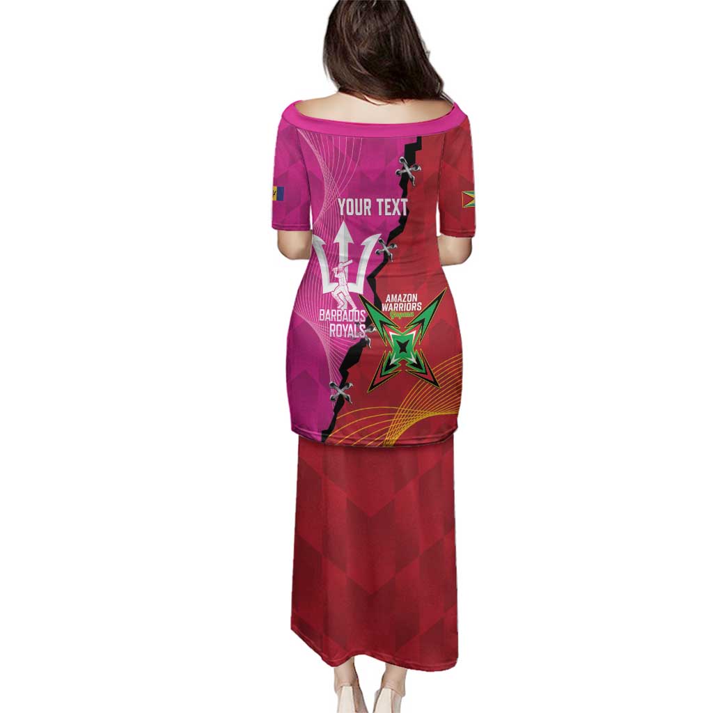 Barbados and Guyana Cricket Personalized Family Matching Puletasi and Hawaiian Shirt Royals Amazon Warriors Together - Wonder Print Shop