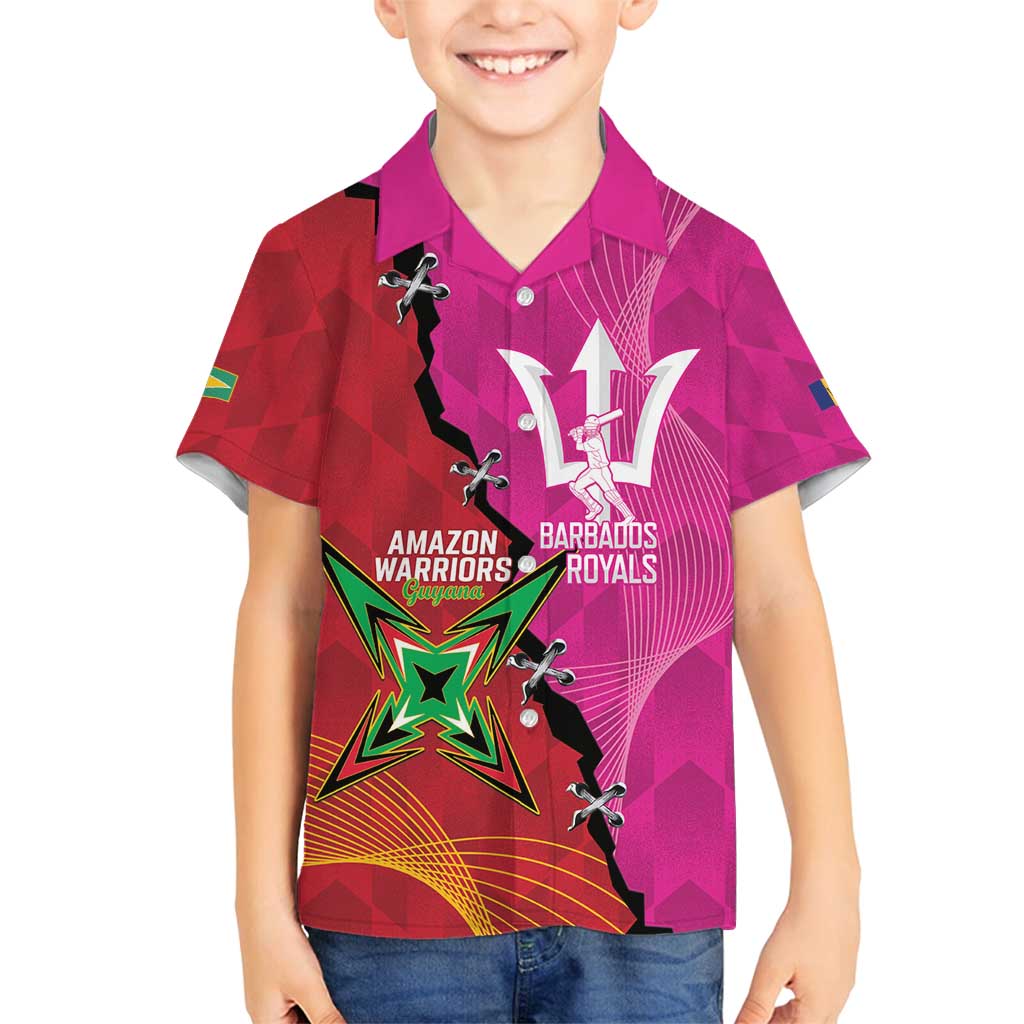Barbados and Guyana Cricket Personalized Family Matching Puletasi and Hawaiian Shirt Royals Amazon Warriors Together - Wonder Print Shop