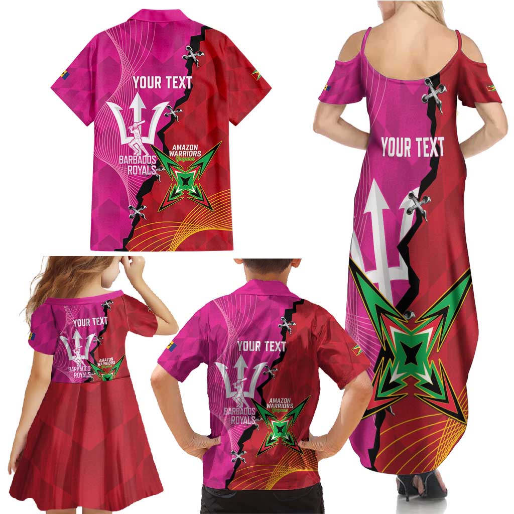 Barbados and Guyana Cricket Personalized Family Matching Summer Maxi Dress and Hawaiian Shirt Royals Amazon Warriors Together - Wonder Print Shop