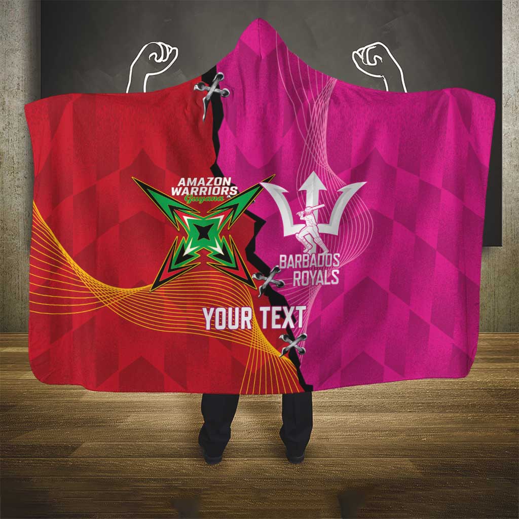 Barbados and Guyana Cricket Personalized Hooded Blanket Royals Amazon Warriors Together - Wonder Print Shop