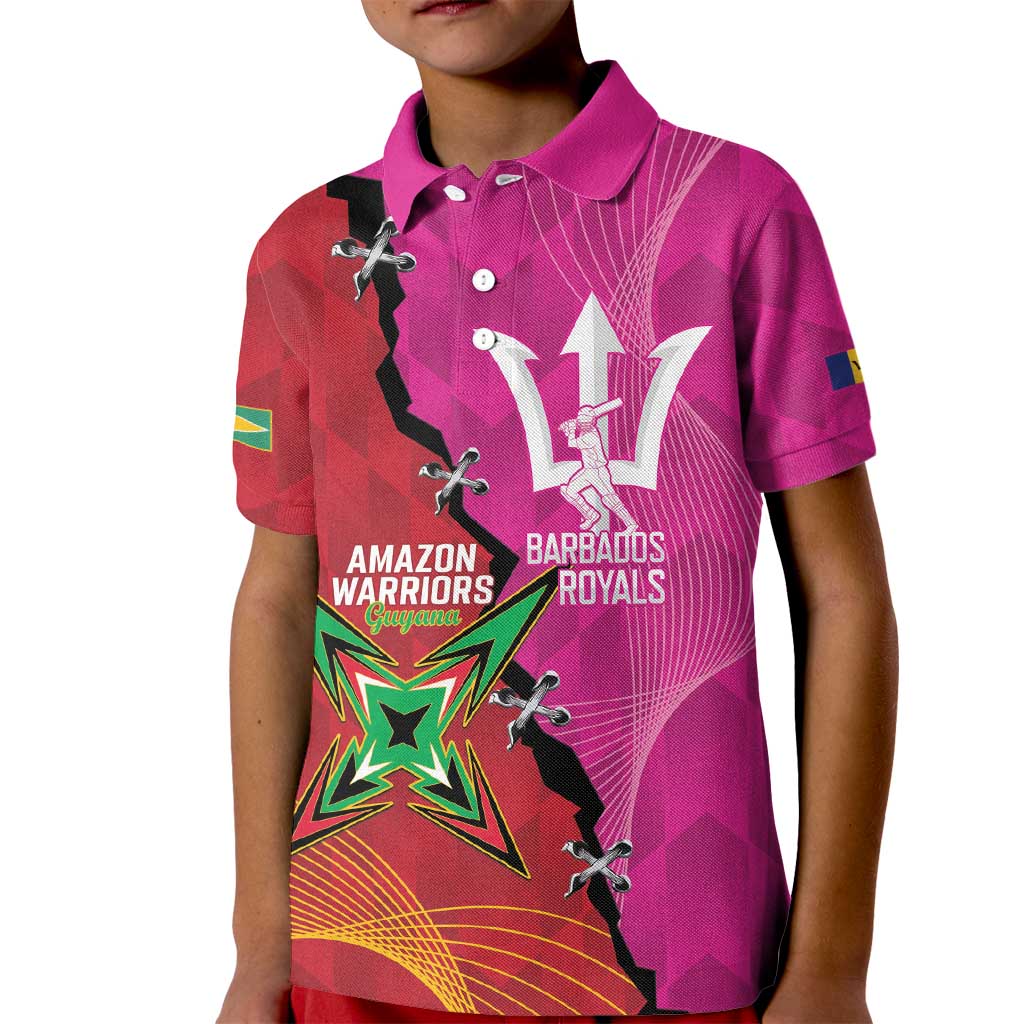 Barbados and Guyana Cricket Personalized Kid Polo Shirt Royals Amazon Warriors Together - Wonder Print Shop