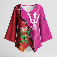 Barbados and Guyana Cricket Personalized Kimono Sleeve Blouse Royals Amazon Warriors Together - Wonder Print Shop