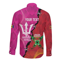 Barbados and Guyana Cricket Personalized Long Sleeve Button Shirt Royals Amazon Warriors Together - Wonder Print Shop