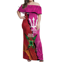 Barbados and Guyana Cricket Personalized Off Shoulder Maxi Dress Royals Amazon Warriors Together - Wonder Print Shop