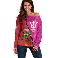 Barbados and Guyana Cricket Personalized Off Shoulder Sweater Royals Amazon Warriors Together - Wonder Print Shop