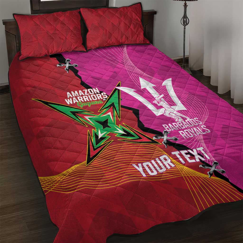 Barbados and Guyana Cricket Personalized Quilt Bed Set Royals Amazon Warriors Together - Wonder Print Shop