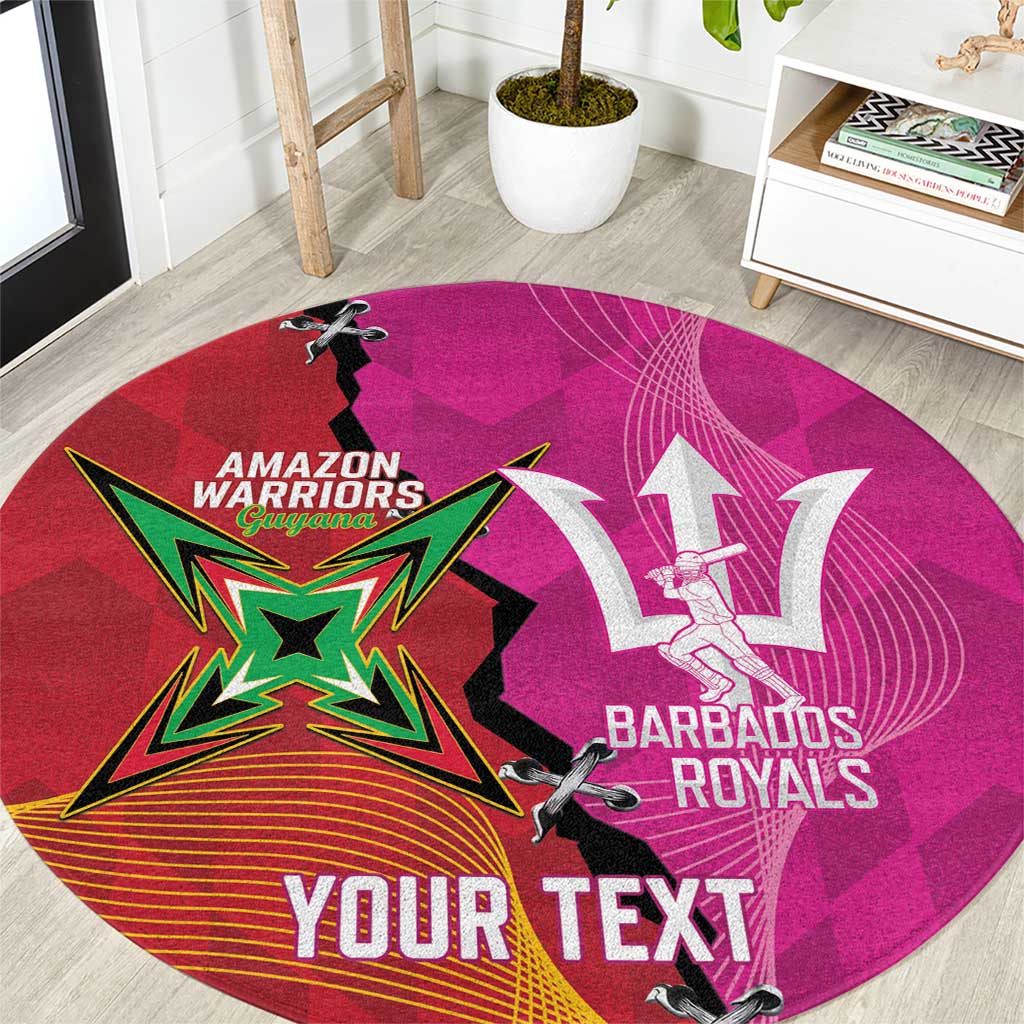 Barbados and Guyana Cricket Personalized Round Carpet Royals Amazon Warriors Together - Wonder Print Shop
