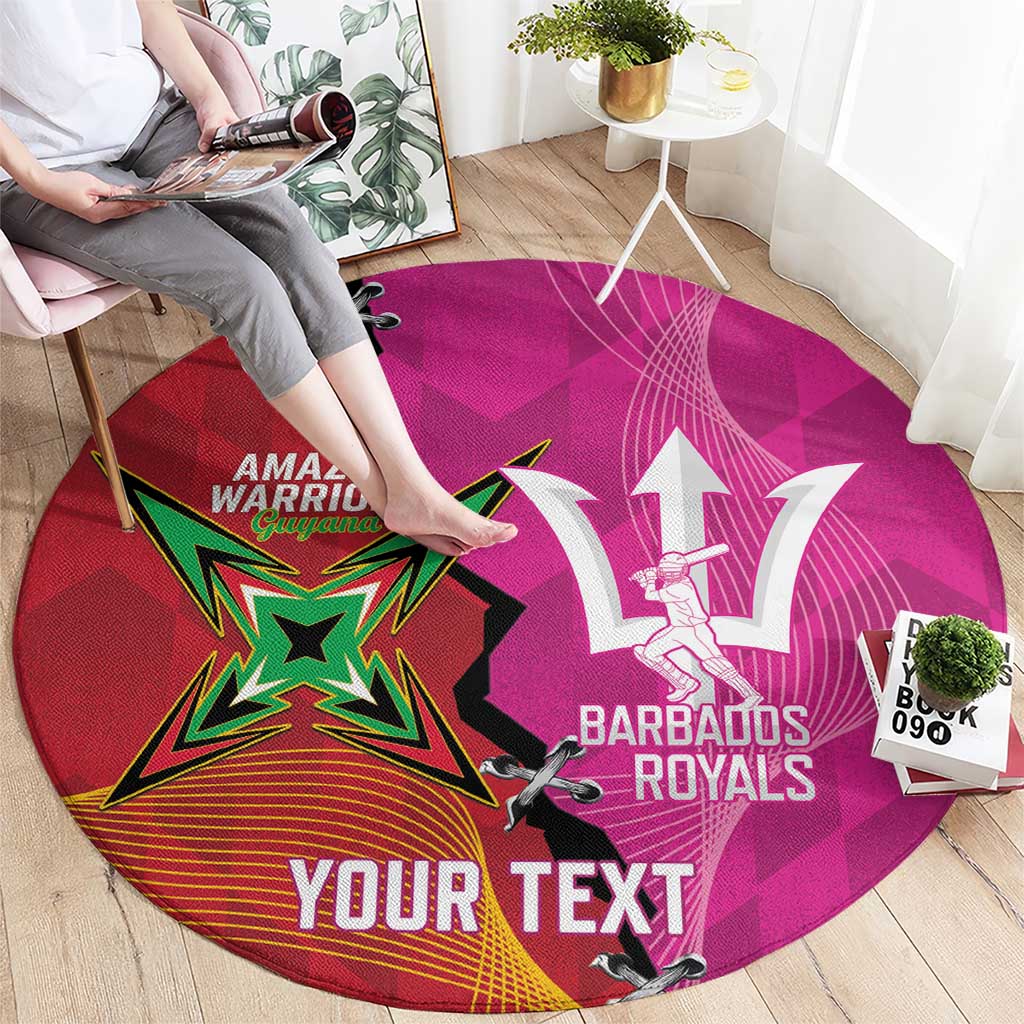 Barbados and Guyana Cricket Personalized Round Carpet Royals Amazon Warriors Together - Wonder Print Shop