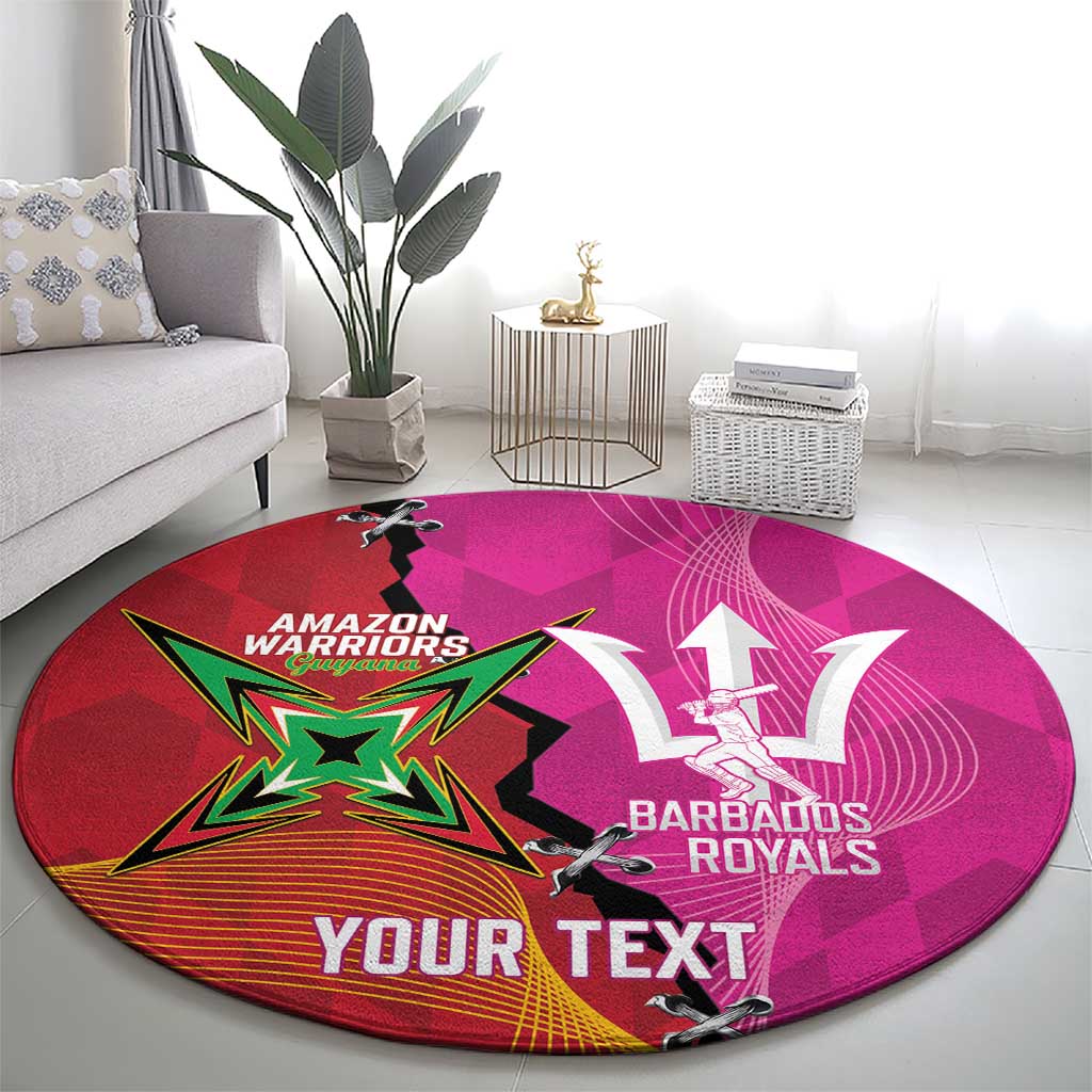 Barbados and Guyana Cricket Personalized Round Carpet Royals Amazon Warriors Together - Wonder Print Shop