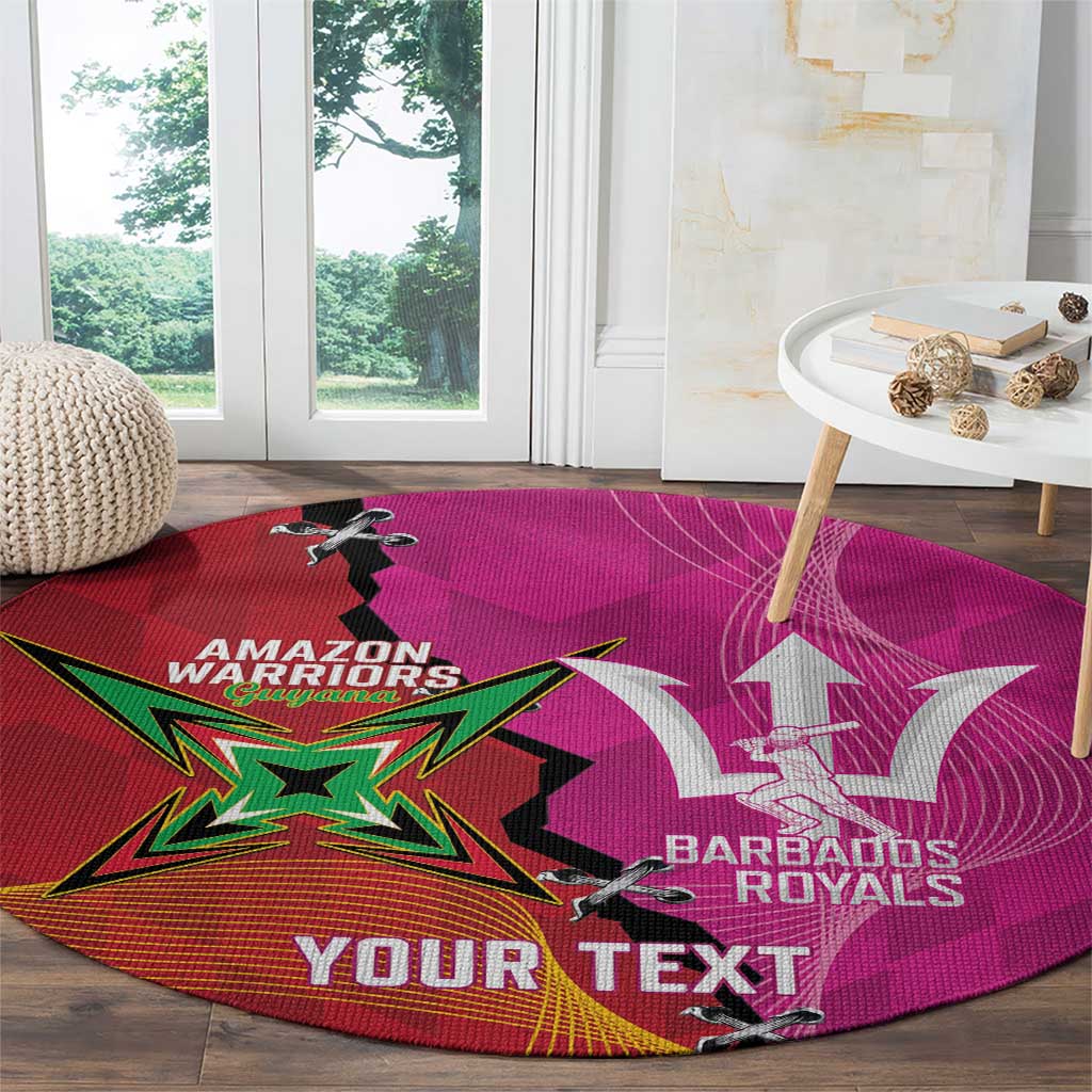 Barbados and Guyana Cricket Personalized Round Carpet Royals Amazon Warriors Together - Wonder Print Shop