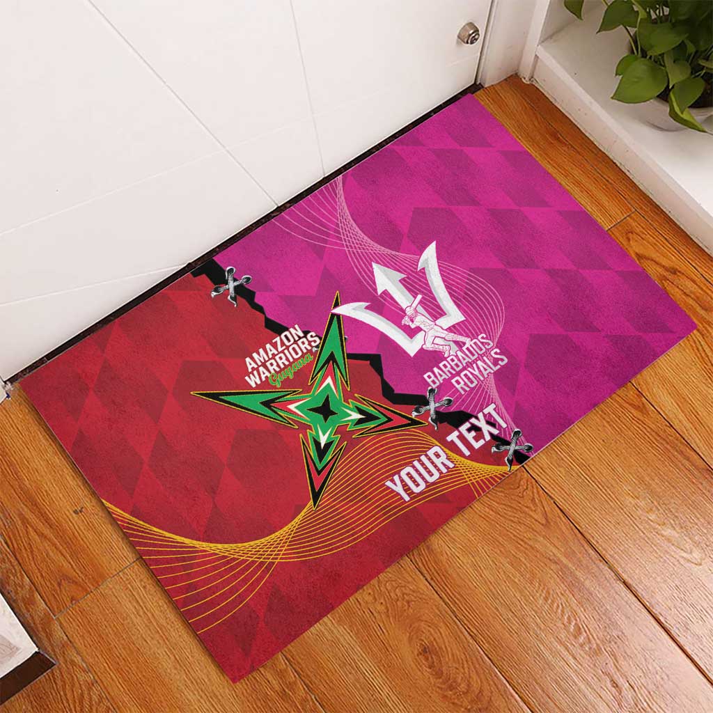 Barbados and Guyana Cricket Personalized Rubber Doormat Royals Amazon Warriors Together - Wonder Print Shop