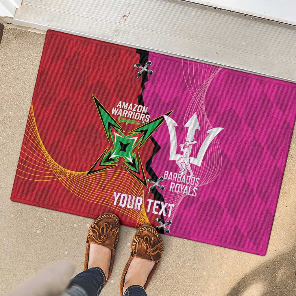 Barbados and Guyana Cricket Personalized Rubber Doormat Royals Amazon Warriors Together - Wonder Print Shop