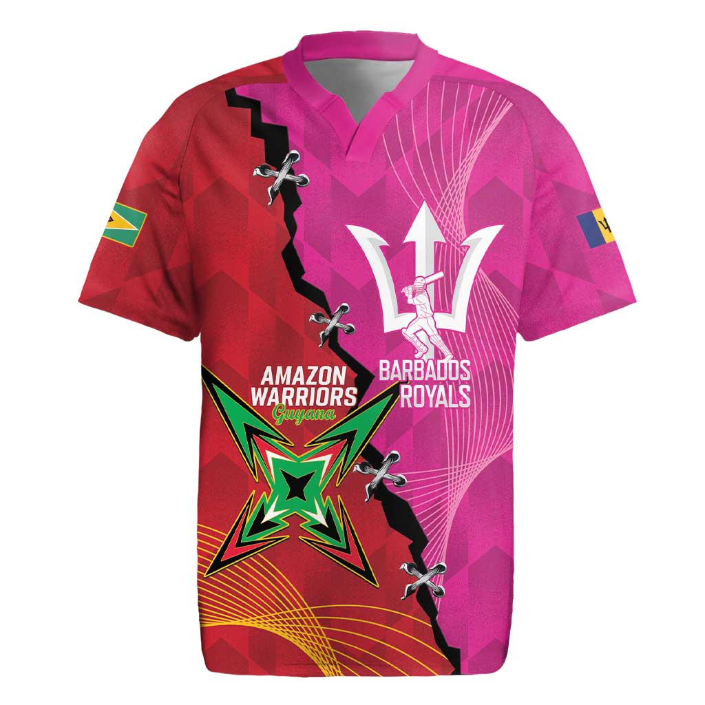 Barbados and Guyana Cricket Personalized Rugby Jersey Royals Amazon Warriors Together - Wonder Print Shop
