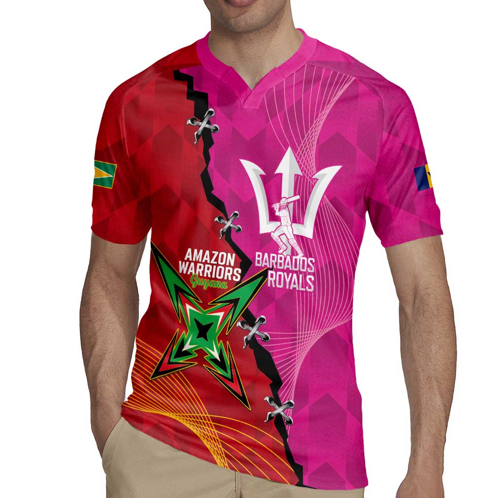 Barbados and Guyana Cricket Personalized Rugby Jersey Royals Amazon Warriors Together - Wonder Print Shop