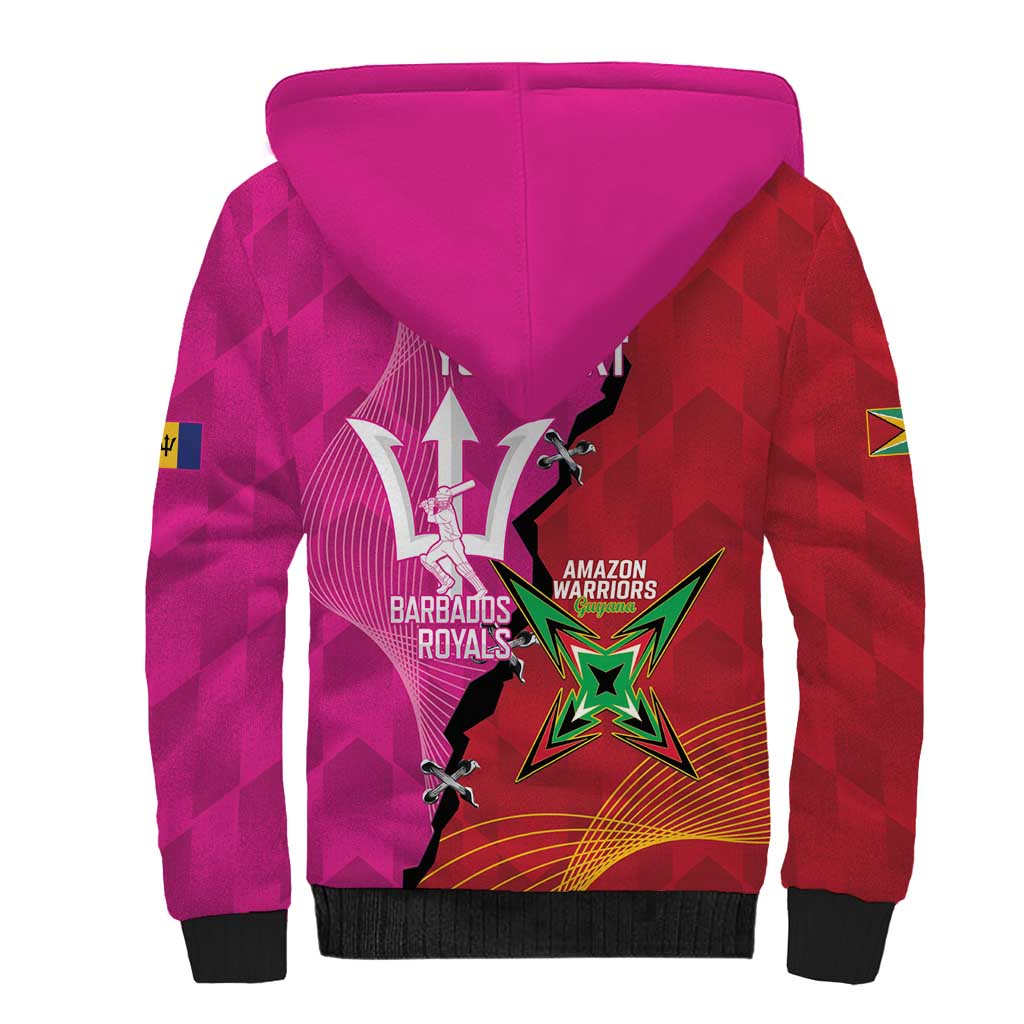 Barbados and Guyana Cricket Personalized Sherpa Hoodie Royals Amazon Warriors Together - Wonder Print Shop