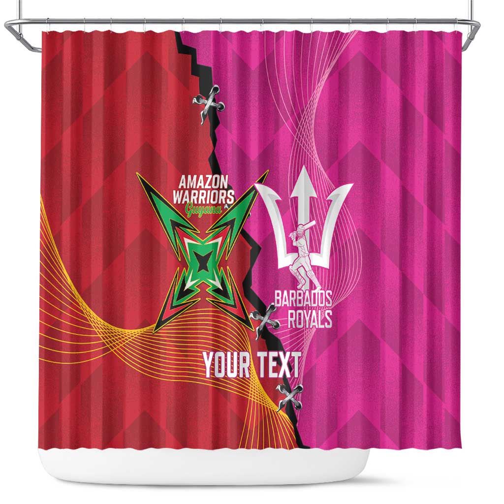 Barbados and Guyana Cricket Personalized Shower Curtain Royals Amazon Warriors Together - Wonder Print Shop