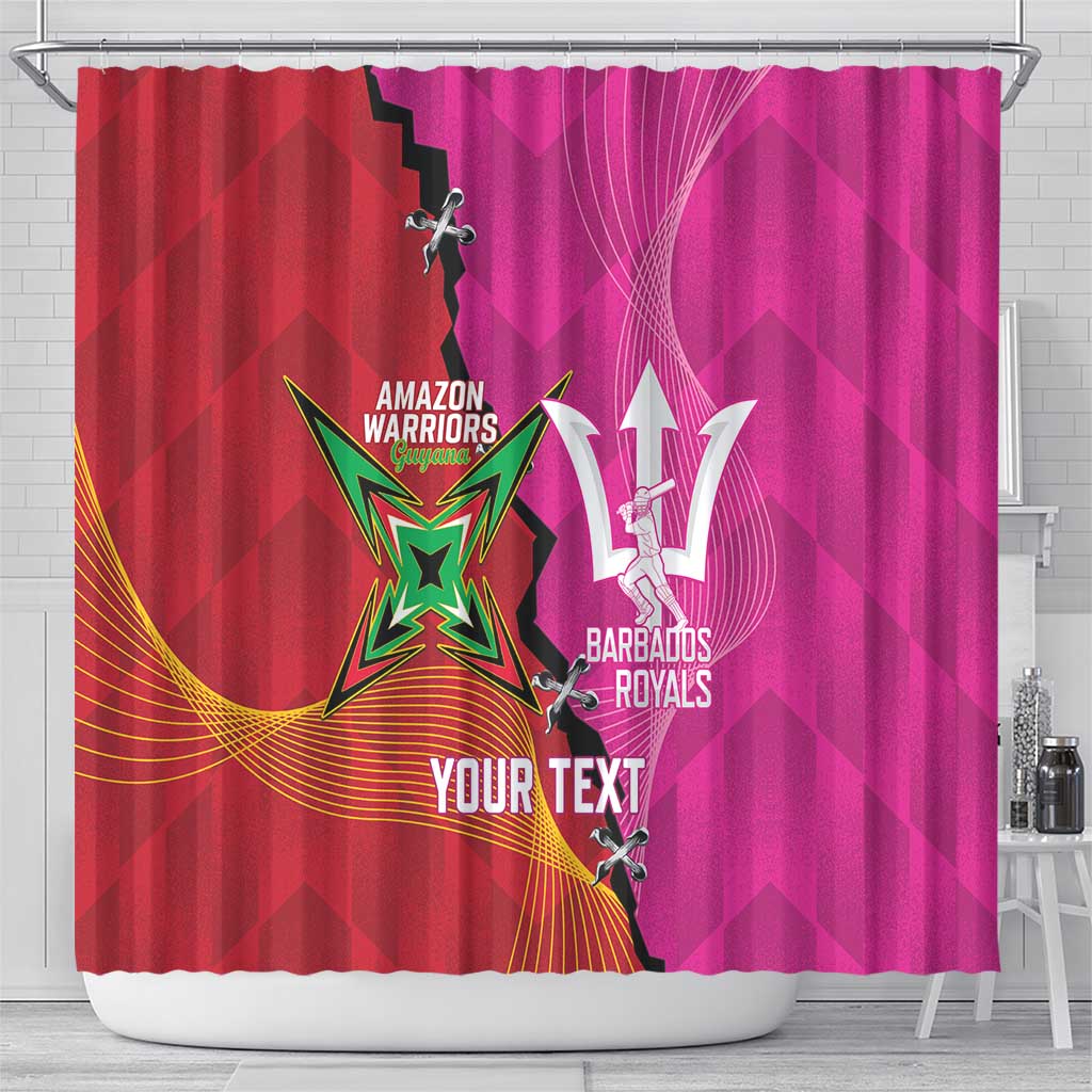 Barbados and Guyana Cricket Personalized Shower Curtain Royals Amazon Warriors Together - Wonder Print Shop