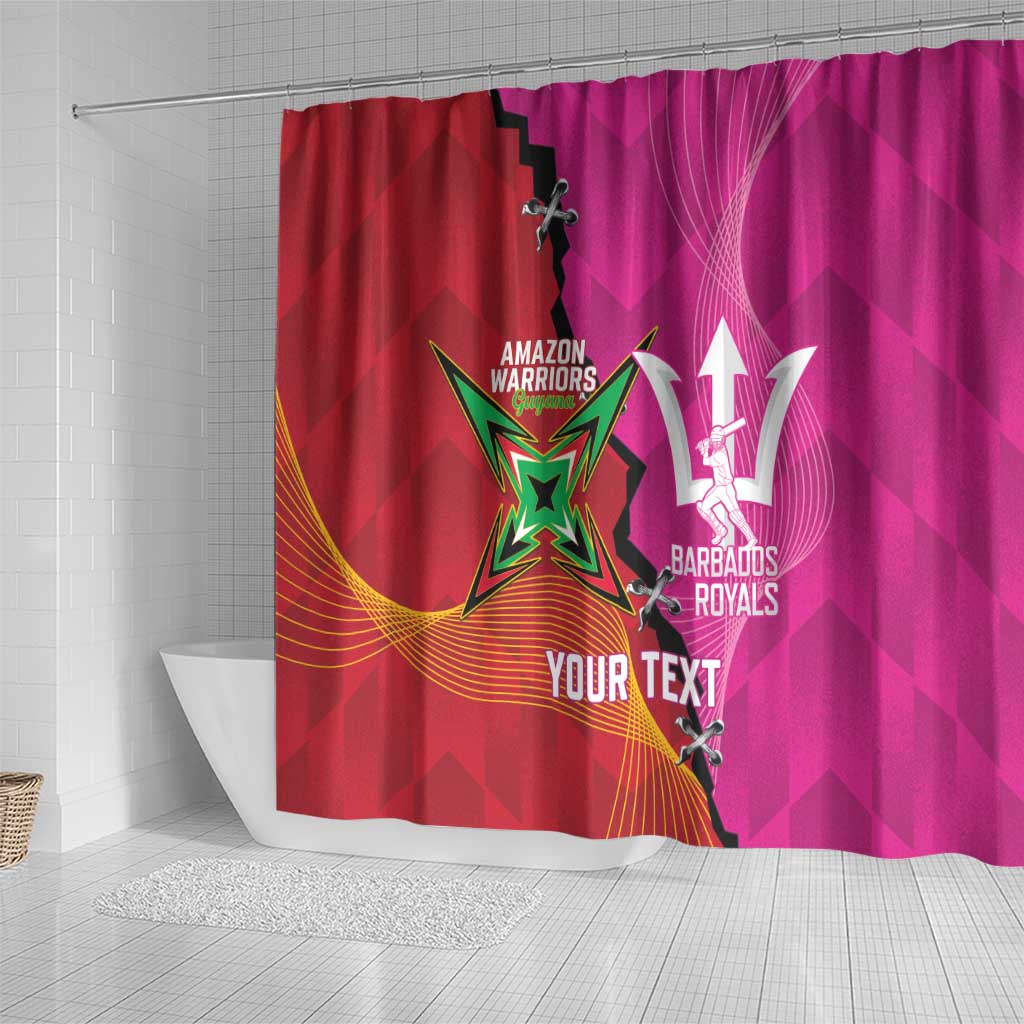 Barbados and Guyana Cricket Personalized Shower Curtain Royals Amazon Warriors Together - Wonder Print Shop