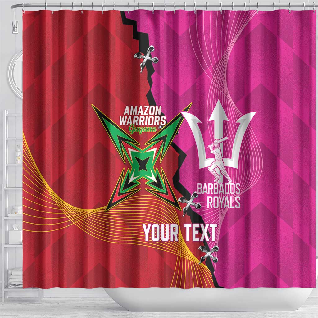 Barbados and Guyana Cricket Personalized Shower Curtain Royals Amazon Warriors Together - Wonder Print Shop