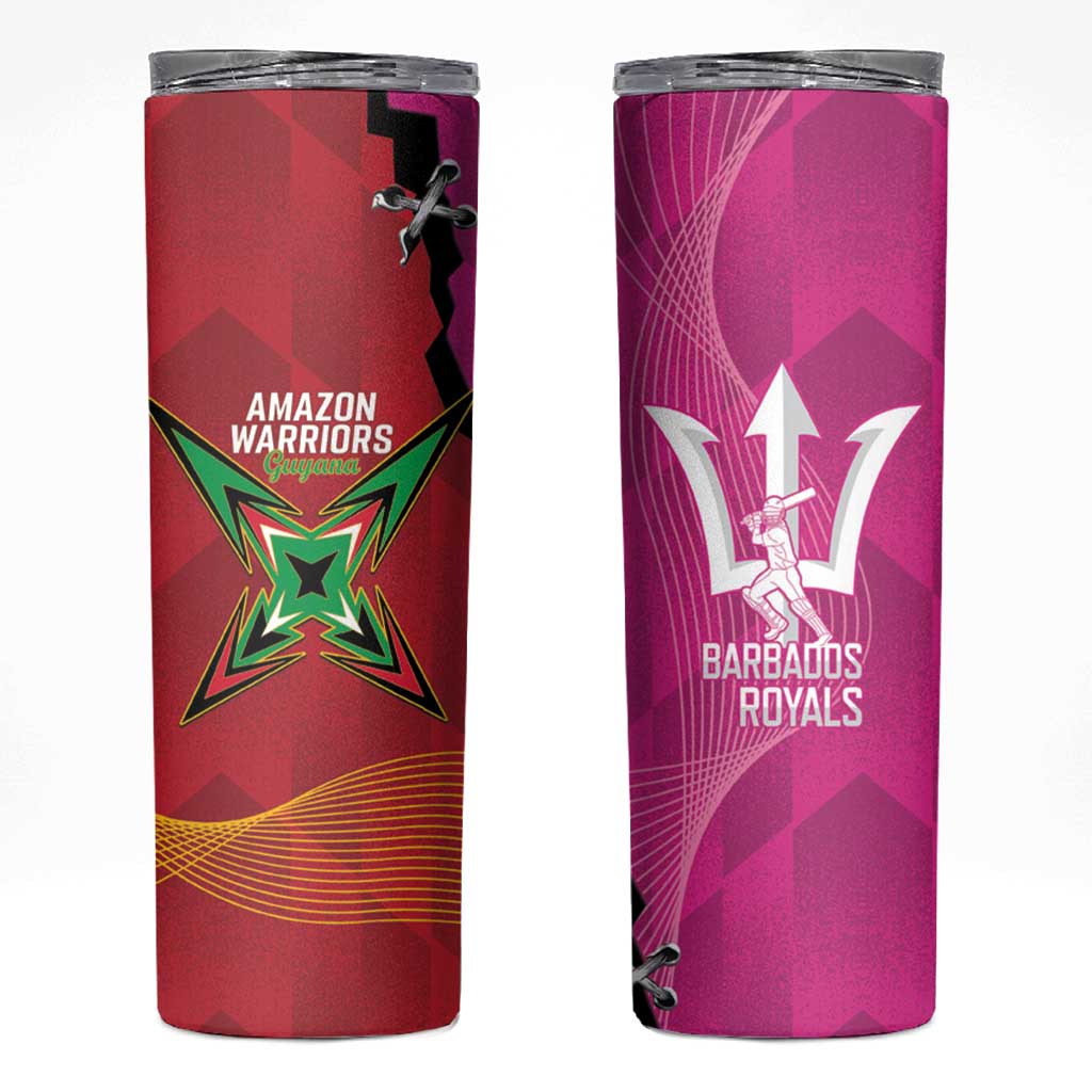 Barbados and Guyana Cricket Skinny Tumbler Royals Amazon Warriors Together - Wonder Print Shop