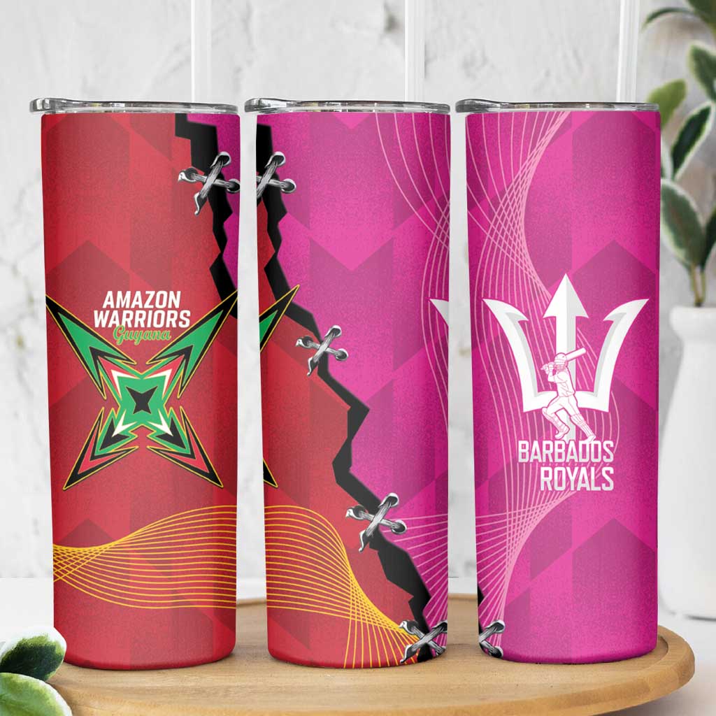 Barbados and Guyana Cricket Skinny Tumbler Royals Amazon Warriors Together - Wonder Print Shop