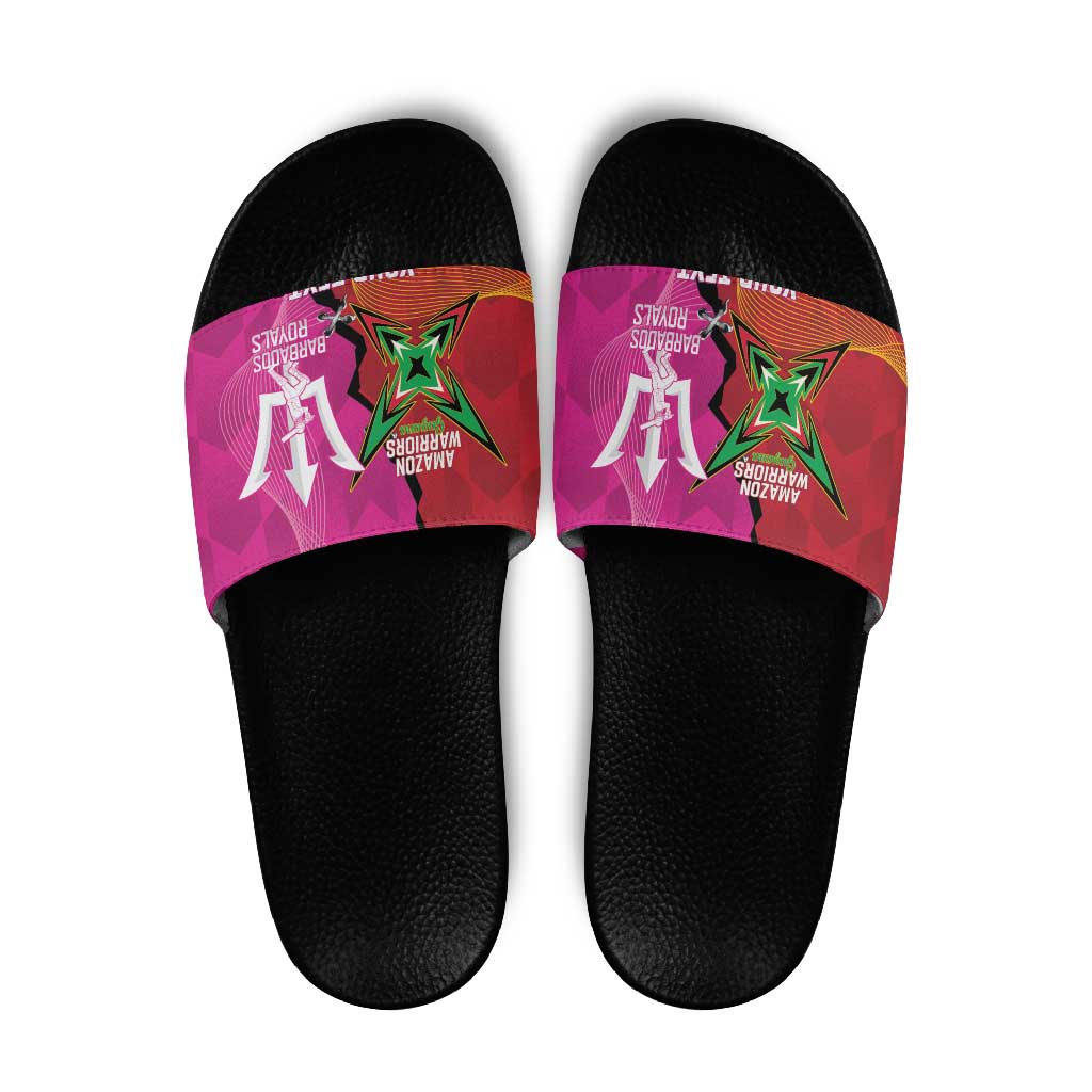 Barbados and Guyana Cricket Personalized Slide Sandals Royals Amazon Warriors Together - Wonder Print Shop