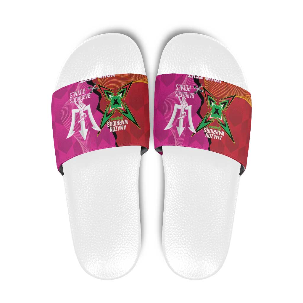Barbados and Guyana Cricket Personalized Slide Sandals Royals Amazon Warriors Together - Wonder Print Shop