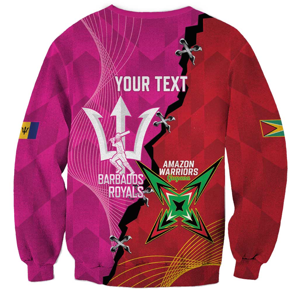 Barbados and Guyana Cricket Personalized Sweatshirt Royals Amazon Warriors Together - Wonder Print Shop