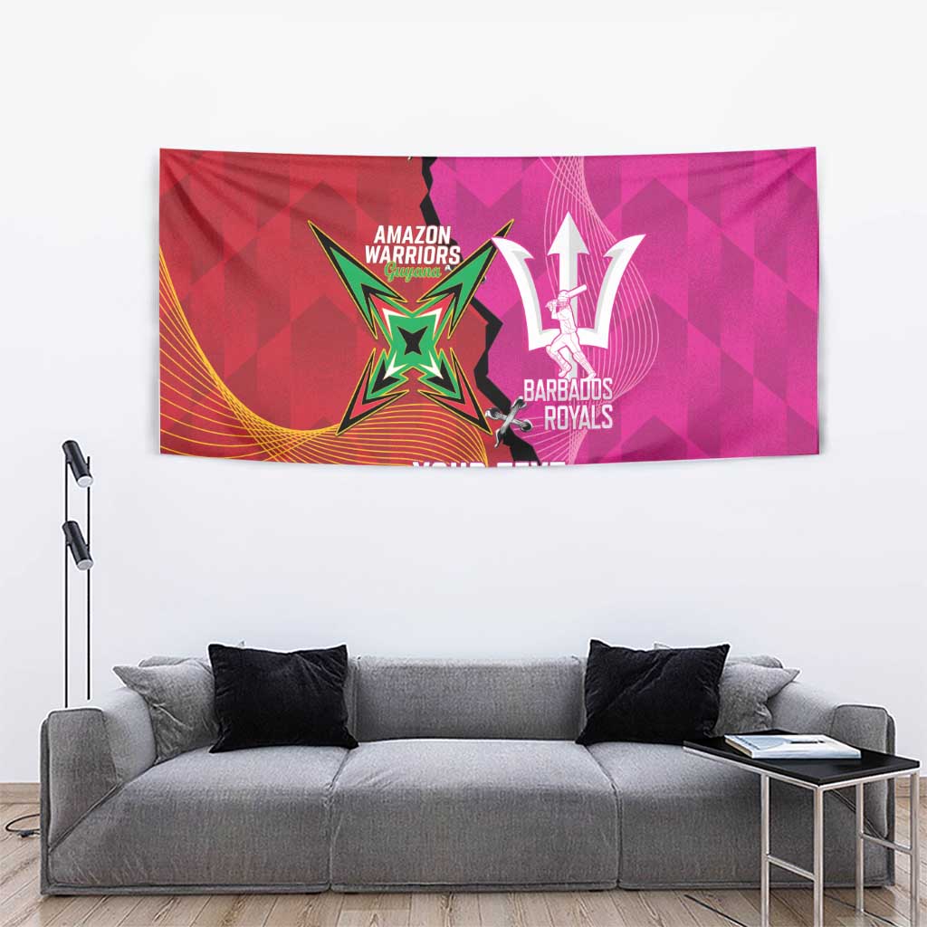 Barbados and Guyana Cricket Personalized Tapestry Royals Amazon Warriors Together - Wonder Print Shop