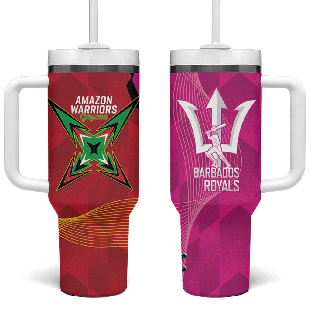 Barbados and Guyana Cricket Tumbler With Handle Royals Amazon Warriors Together - Wonder Print Shop