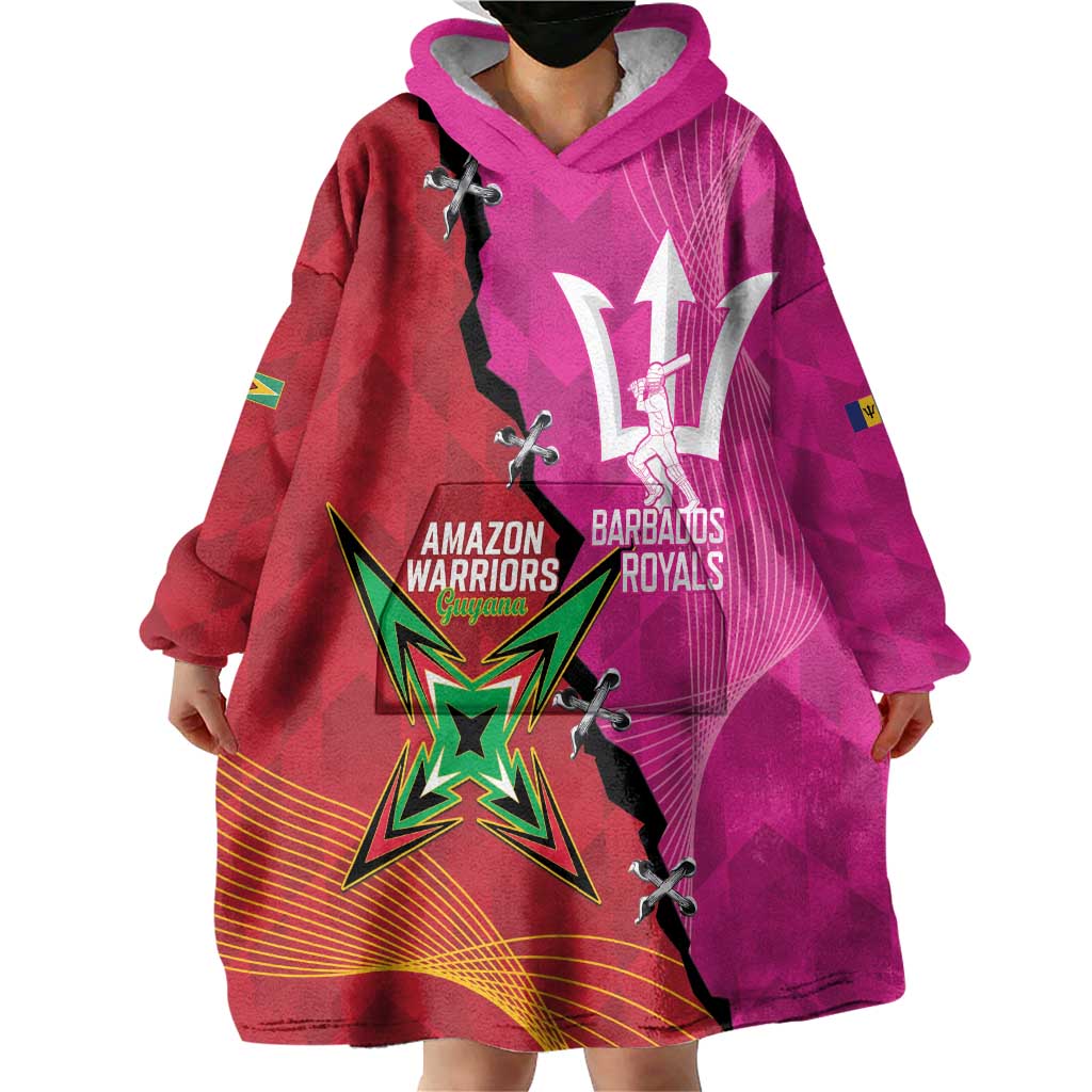 Barbados and Guyana Cricket Personalized Wearable Blanket Hoodie Royals Amazon Warriors Together - Wonder Print Shop
