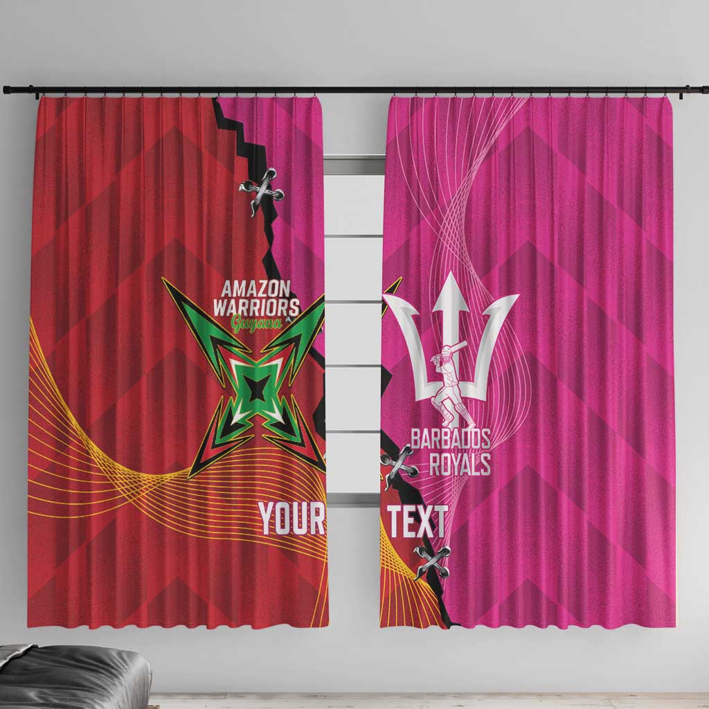 Barbados and Guyana Cricket Personalized Window Curtain Royals Amazon Warriors Together - Wonder Print Shop