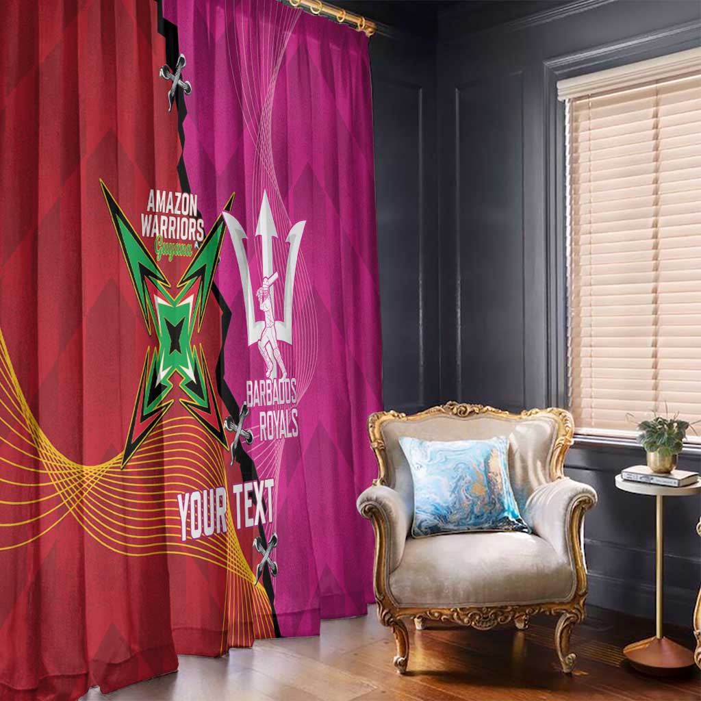 Barbados and Guyana Cricket Personalized Window Curtain Royals Amazon Warriors Together - Wonder Print Shop