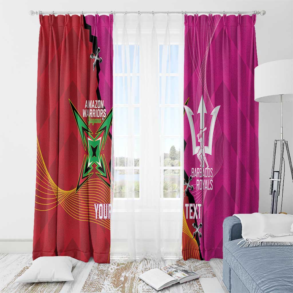 Barbados and Guyana Cricket Personalized Window Curtain Royals Amazon Warriors Together - Wonder Print Shop