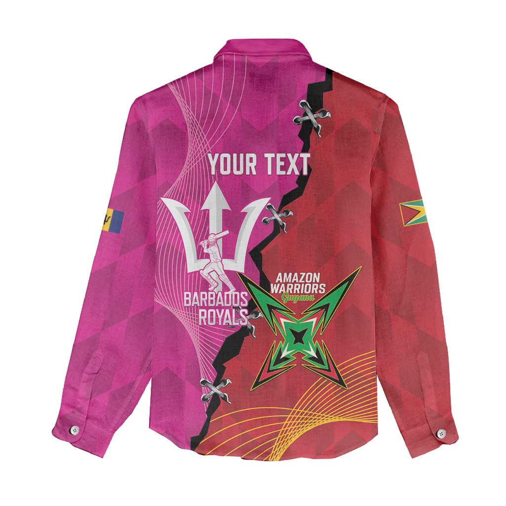Barbados and Guyana Cricket Personalized Women Casual Shirt Royals Amazon Warriors Together - Wonder Print Shop