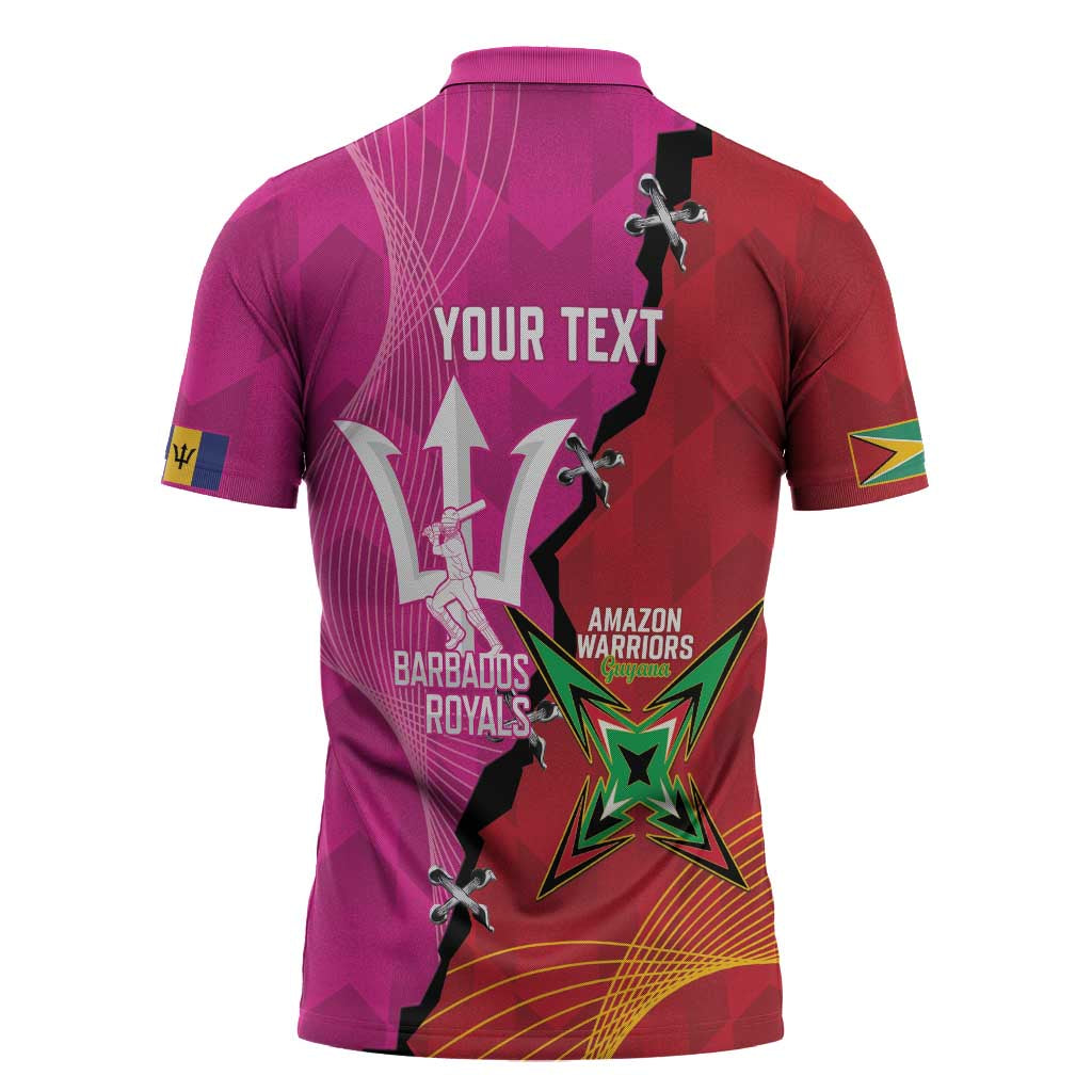 Barbados and Guyana Cricket Personalized Zipper Polo Shirt Royals Amazon Warriors Together - Wonder Print Shop