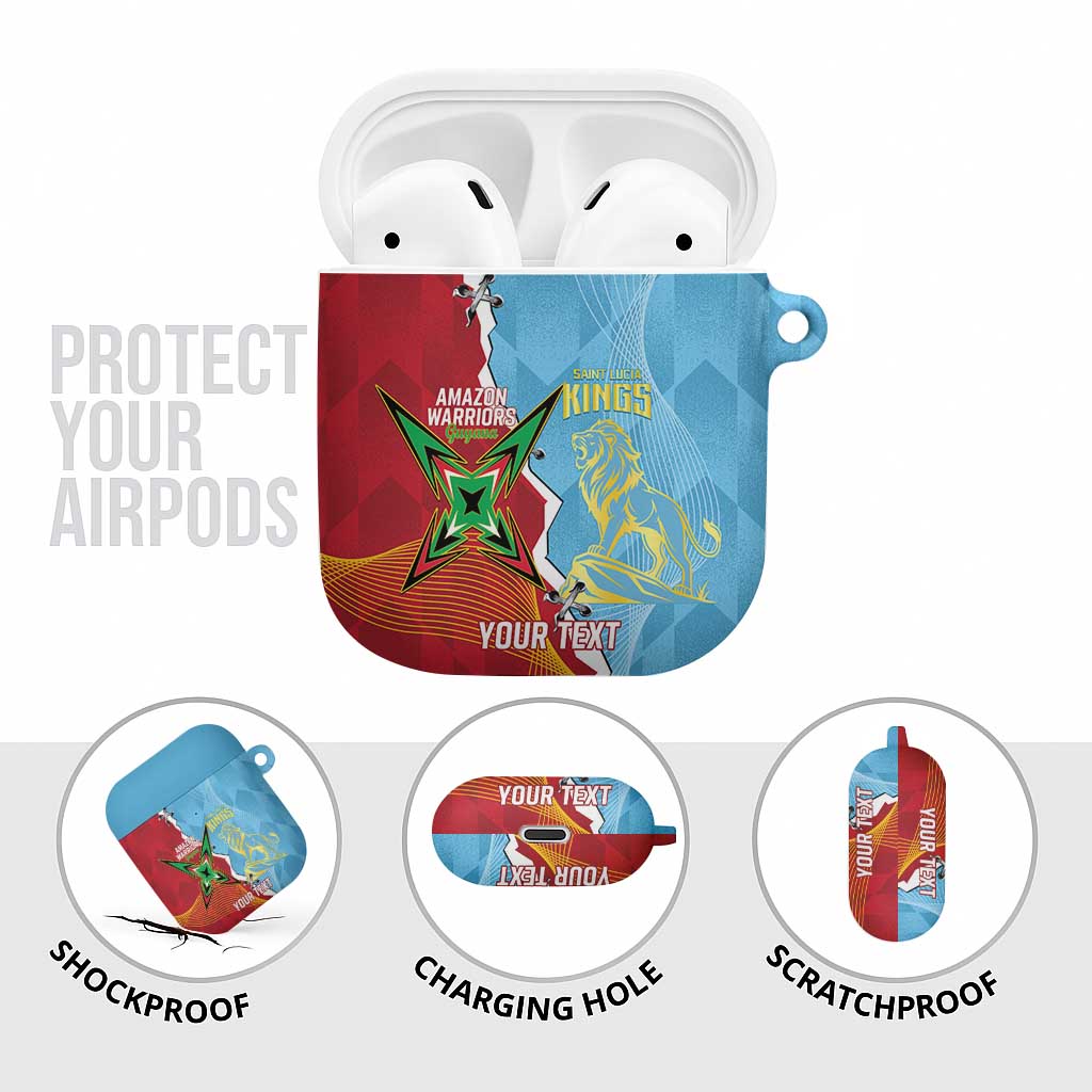 Saint Lucia and Guyana Cricket Personalized AirPods Case Kings Amazon Warriors Together - Wonder Print Shop