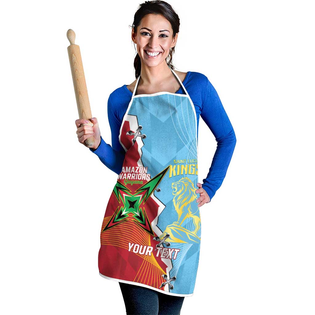 Saint Lucia and Guyana Cricket Personalized Apron Kings Amazon Warriors Together - Wonder Print Shop