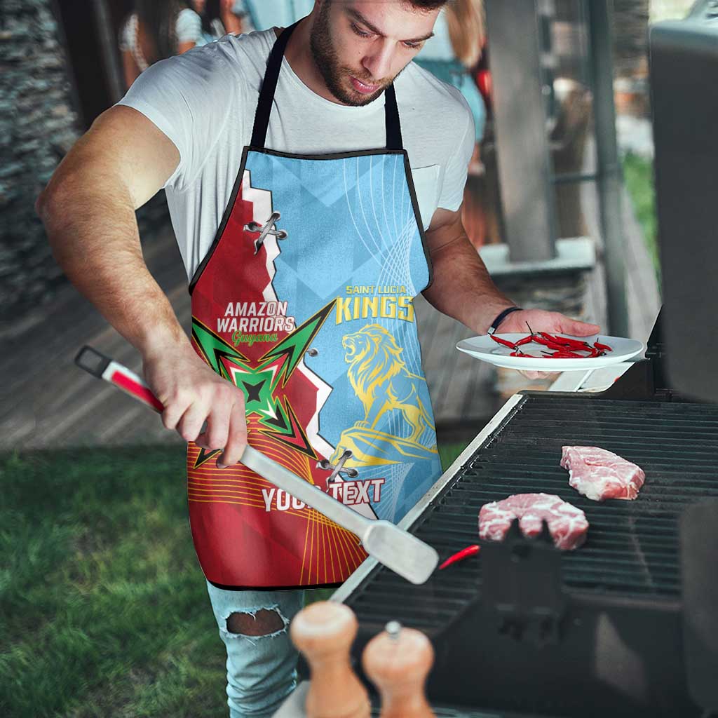 Saint Lucia and Guyana Cricket Personalized Apron Kings Amazon Warriors Together - Wonder Print Shop