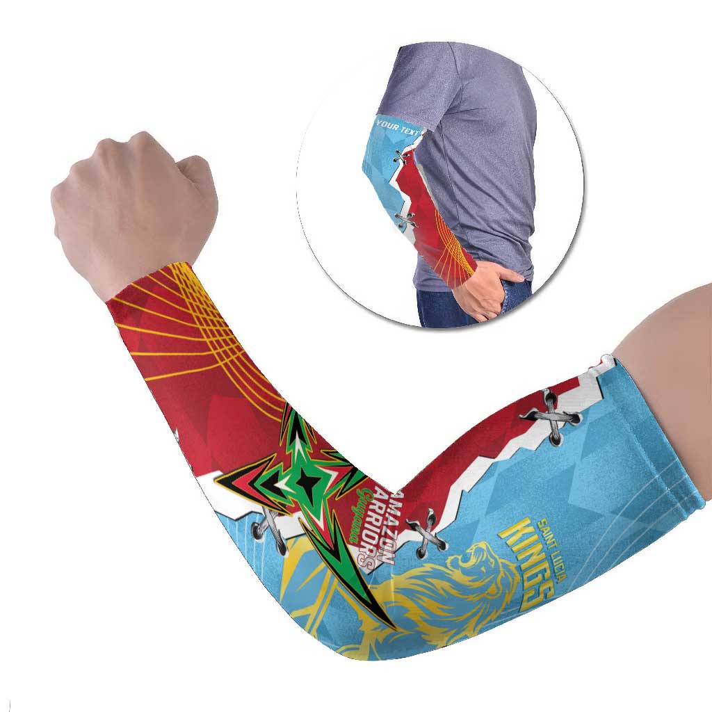 Saint Lucia and Guyana Cricket Personalized Arm Sleeves Kings Amazon Warriors Together - Wonder Print Shop