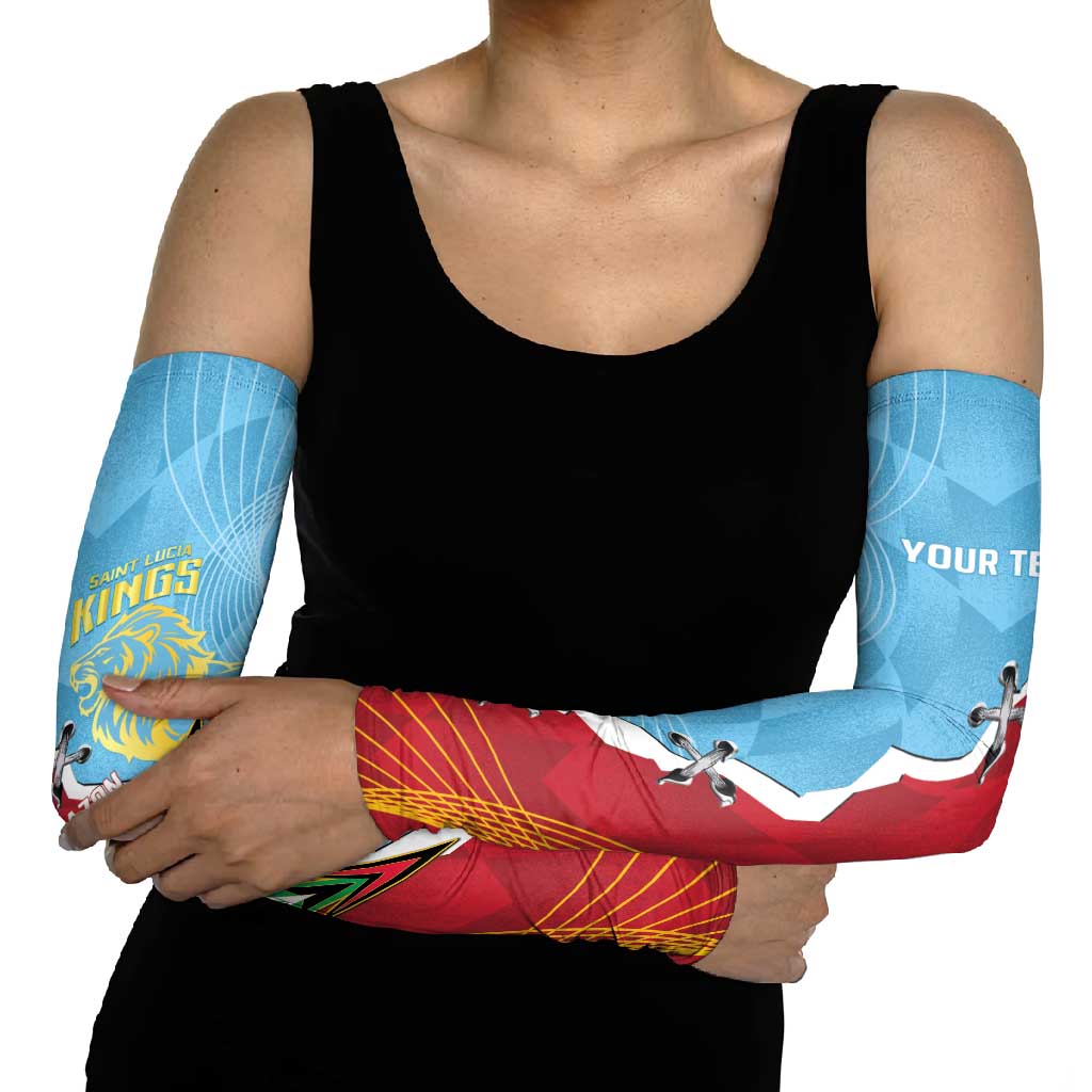 Saint Lucia and Guyana Cricket Personalized Arm Sleeves Kings Amazon Warriors Together - Wonder Print Shop