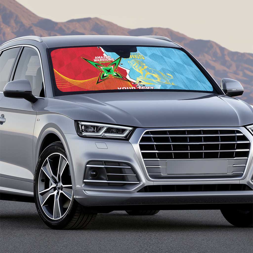 Saint Lucia and Guyana Cricket Personalized Auto Sun Shade Kings Amazon Warriors Together - Wonder Print Shop