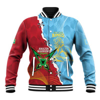 Saint Lucia and Guyana Cricket Personalized Baseball Jacket Kings Amazon Warriors Together - Wonder Print Shop