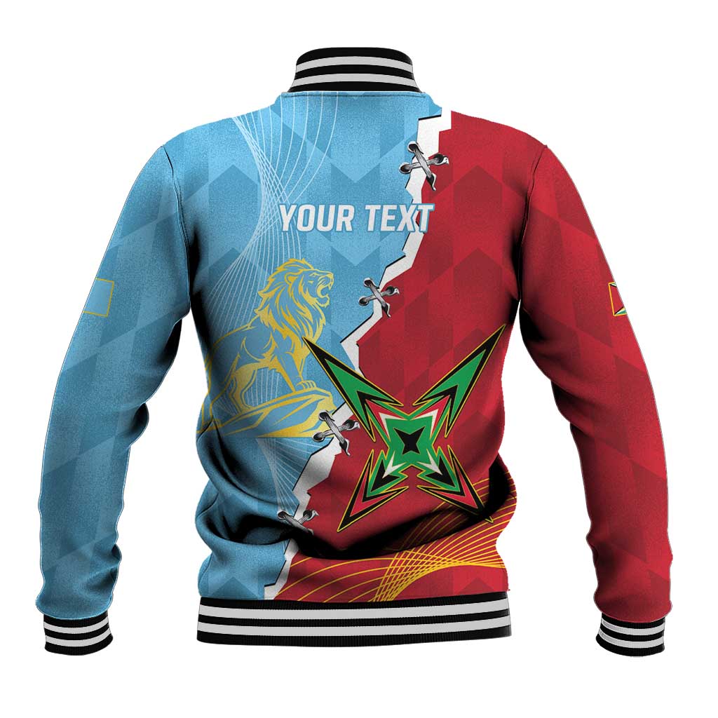 Saint Lucia and Guyana Cricket Personalized Baseball Jacket Kings Amazon Warriors Together - Wonder Print Shop