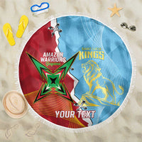 Saint Lucia and Guyana Cricket Personalized Beach Blanket Kings Amazon Warriors Together - Wonder Print Shop