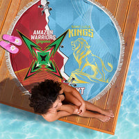 Saint Lucia and Guyana Cricket Personalized Beach Blanket Kings Amazon Warriors Together - Wonder Print Shop