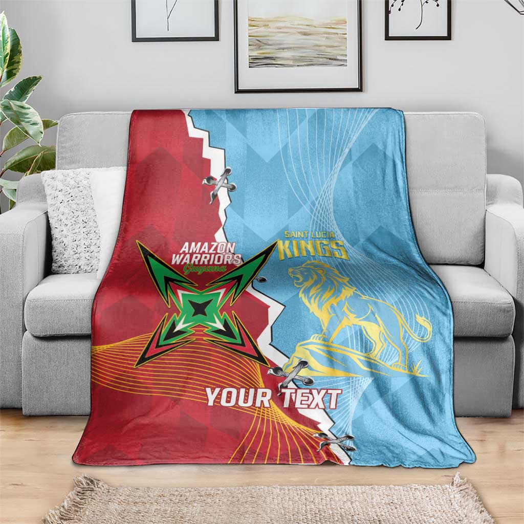Saint Lucia and Guyana Cricket Personalized Blanket Kings Amazon Warriors Together - Wonder Print Shop