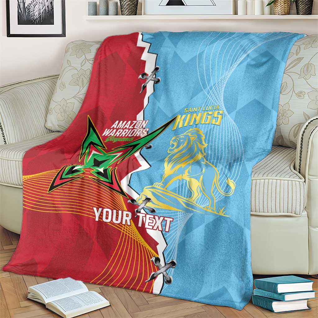 Saint Lucia and Guyana Cricket Personalized Blanket Kings Amazon Warriors Together - Wonder Print Shop