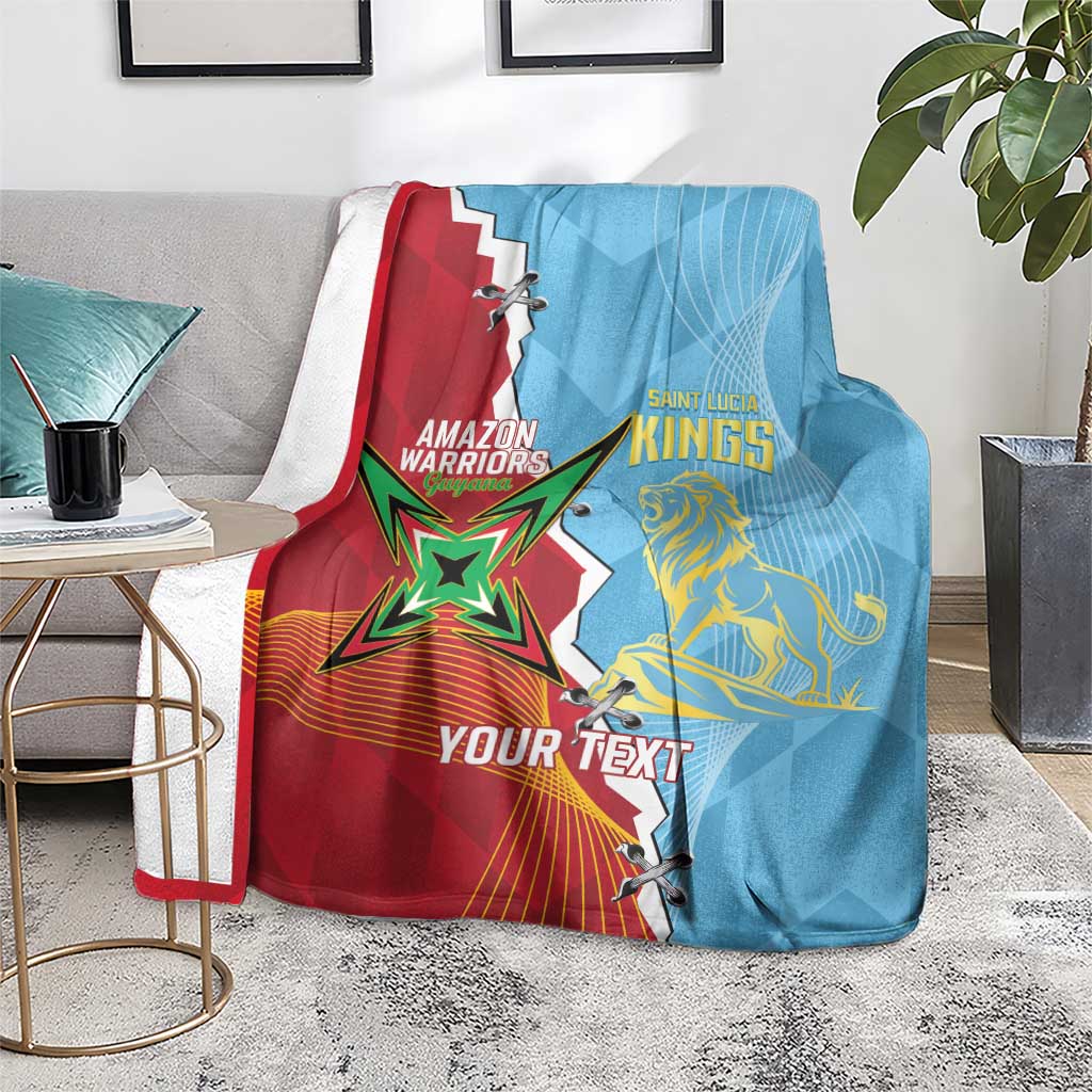 Saint Lucia and Guyana Cricket Personalized Blanket Kings Amazon Warriors Together - Wonder Print Shop