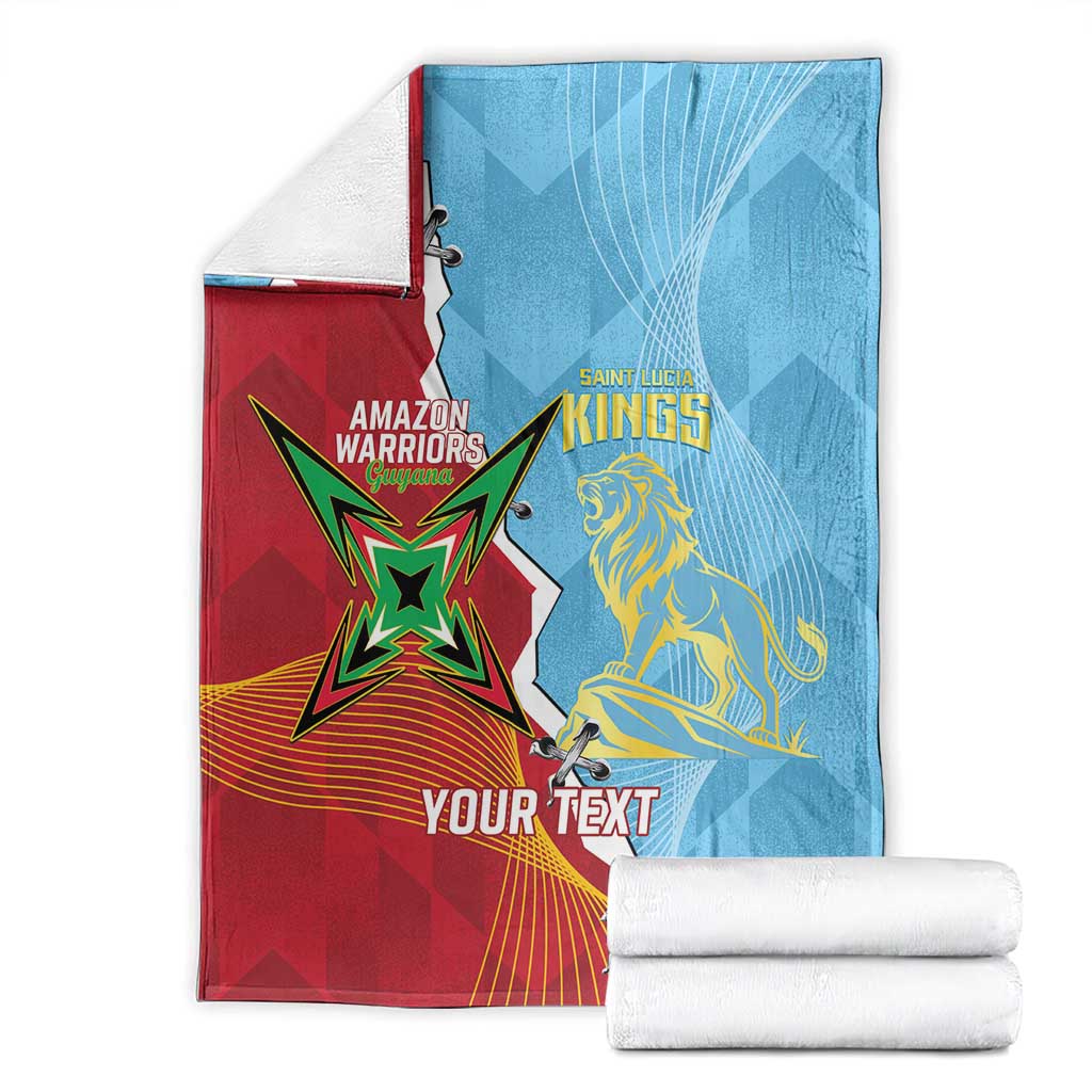 Saint Lucia and Guyana Cricket Personalized Blanket Kings Amazon Warriors Together - Wonder Print Shop